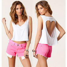 Style Tank Tops Crop Tops Cotton Back Hollow Solid Color Tank Tops Plus Size J4U66