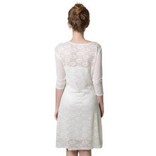 style women floral lace dress o neck three quarter sleeve slim party mesh mini dresses plus size dress vestidos J4U66