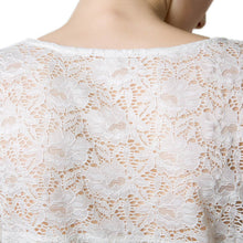 style women floral lace dress o neck three quarter sleeve slim party mesh mini dresses plus size dress vestidos J4U66