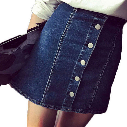 Arrival Denim Skirts Women Pencil Jeans Front Button Package Skirt For Women Ladies J4U66