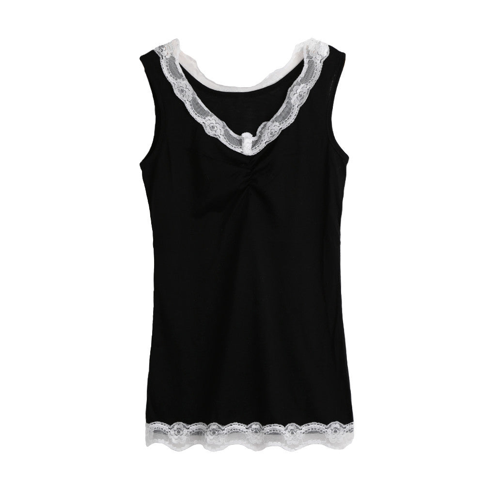 sexy tank top women sleeveless lace v neck casual tops hollow out tank top white black plus size blusa J4U66