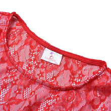 Style Womens Sexy Lace Embroidery Maxi Solid Red Dress Long Sleeve O Neck Plus Size S-L J4U66