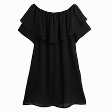 t-shirts women off shoulderchiffon t shit slash neck tee shirt ruffle dip hem casual tops women blusas black J4U66