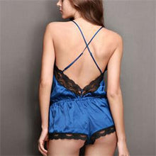Trendy Sexy Women Rayon Lace Baby Dolls Solid Pattern Women Comfortable Sleepwear Rose Blue Colors J4U66