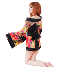 Women Cherry Blossoms Kimono Pure Sexy Lingerie Night Dress Suit Role-playing Game Temptation Uniform Baby Dolls J4U66