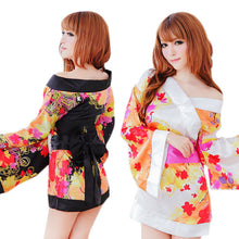 Women Cherry Blossoms Kimono Pure Sexy Lingerie Night Dress Suit Role-playing Game Temptation Uniform Baby Dolls J4U66