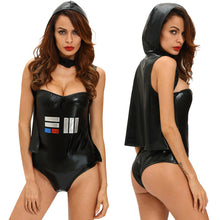 women halloween lingerie costume galactic space leadercostume sexy tube top romper hooded cape black pirate corsets J4U66