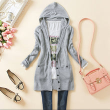 women knitted hooded sweater long sleeve knitwearcardigan coat feminino J4U66