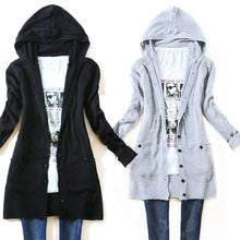 Knitted Hooded Sweater Long Sleeve Knitwear Cardigan Coat Feminino J4U66