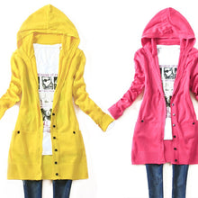 Knitted Hooded Sweater Long Sleeve Knitwear Cardigan Coat Feminino J4U66