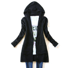 Knitted Hooded Sweater Long Sleeve Knitwear Cardigan Coat Feminino J4U66
