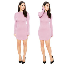 New Women Long Sleeve Bodycon Side Slit T Shirt Party Mini Dress Evening Party Lady J4U66