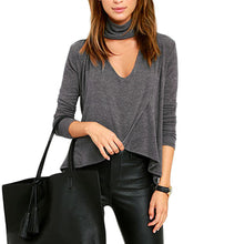 women sexy turtle neck cutout at bust crop top ladies t-shirts mock neck dip hem long sleeve tops clothes J4U66