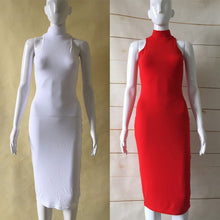 New Women Bodycon Fashion Turtleneck Sleeveless Casual Elegant Pencil Dresses Sexy Club Party Bandage Dress J4U66