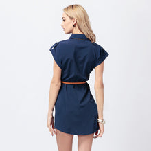 women dress chiffon casual slim ol shirt dresses belt women office dress plus size party mini dress xxl J4U66