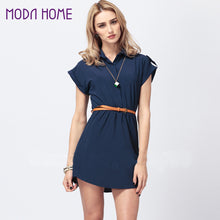 women dress chiffon casual slim ol shirt dresses belt women office dress plus size party mini dress xxl J4U66