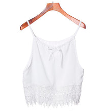 Women Sexy Lace Tops Short Sleeveless Crop Top T Shirt Bottoming BlouseTank Top J4U66