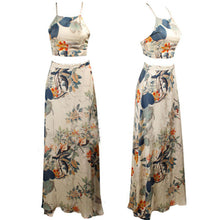 Women Sexy Two Piece Dress Halter Boho Bandage Long Maxi Beach Dress Elegant Lady Party Dresses Sexy Vestidos J4U66
