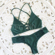 women bikini set push up swimwear lace bottom blue striped swimsuit pade bikini brazilian maillot de bain J4U66