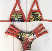 women bikini set push up swimwear lace bottom blue striped swimsuit pade bikini brazilian maillot de bain J4U66