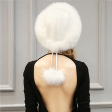 estWomen's Raccoon Fur Hat Leather & Fur Hats Lady Warm Charm Beanies Caps Headgear Fox Fur Ball J4U66