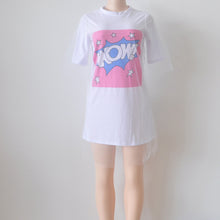 organza lace dress wow t-shirts dresses straight women letter print mesh patchwork short sleeve casual dress J4U66
