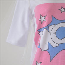 organza lace dress wow t-shirts dresses straight women letter print mesh patchwork short sleeve casual dress J4U66