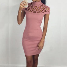 Party Night Turtle Neck Dress Hollow Out Mesh Slim Dresses Sexy Skinny Cut Off Black Mini Bodycon Brand Vestidos J4U66