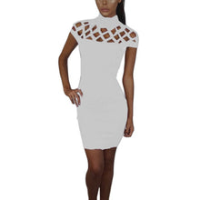 party night turtle neck dress hollow out mesh slim dresses sexy skinny cut off black mini bodycon vestidos J4U66