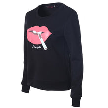 Plus Size Women Sweatshirts Sexy Red Big Lips&Cigarette Printed Long-Sleeved Edge Pullovers Hoodies Sudaderas J4U66