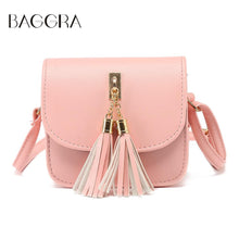 retro korean s tassel women messenger bags pink small bag pu leathercrossbody shoulder bag bolsas femininas J4U66