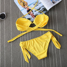 sexy bikini push up solid female swimsuit diamond beachwear strappy bathing suit3 J4U66