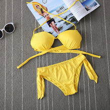 sexy bikini push up solid female swimsuit diamond beachwear strappy bathing suit3 J4U66