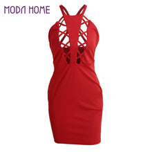sexy bodycon club dress red sleeveless backless hollow out dress evening party dress clubwear bandage dress J4U66