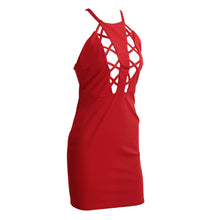 sexy bodycon club dress red sleeveless backless hollow out dress evening party dress clubwear bandage dress J4U66