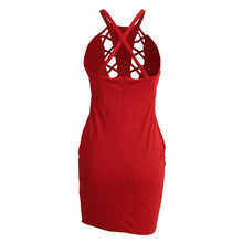 sexy bodycon club dress red sleeveless backless hollow out dress evening party dress clubwear bandage dress J4U66