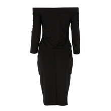 Sexy Bodycon Dress Three Quarter Sleeve Slash Neck Dresses Casual Party Night Blue Black Club Clothes J4U66