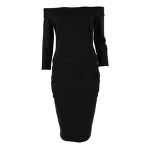 Sexy Bodycon Dress Three Quarter Sleeve Slash Neck Dresses Casual Party Night Blue Black Club Clothes J4U66