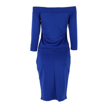 Sexy Bodycon Dress Three Quarter Sleeve Slash Neck Dresses Casual Party Night Blue Black Club Clothes J4U66
