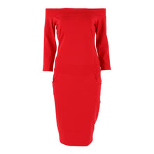 Sexy Bodycon Dress Three Quarter Sleeve Slash Neck Dresses Casual Party Night Blue Black Club Clothes J4U66