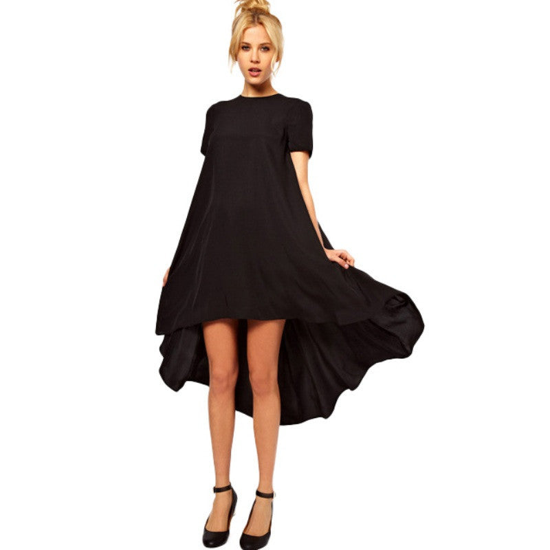 sexy lady dovetail pendulum swing short sleeve party cocktail mini dress J4U66