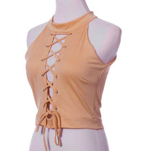 Sexy Women Ladies Round Neck Sleeveless Cropped Tanks Tops Tee Shirt Camis Cute Bodycon Bandage Crop Tops Camisole J4U66
