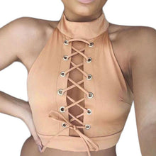Sexy Women Ladies Round Neck Sleeveless Cropped Tanks Tops Tee Shirt Camis Cute Bodycon Bandage Crop Tops Camisole J4U66