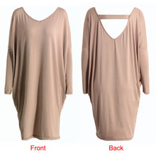 sexy women midi dress loose solid backless o neck batwing sleeves dress casual elegant club dress vestidos J4U66