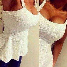 Sexy Women Style Low-Cut Crop Top Bodycon Lace Floral Tunic Sleeveless Tank Top Plus Size Casual Camis Cropped Tops J4U66