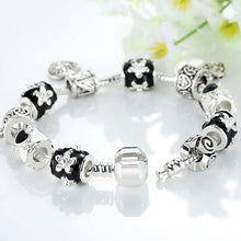 Silver Heart Bead Charm Bracelet Silver for Women Imitation Jewelry  J4U66