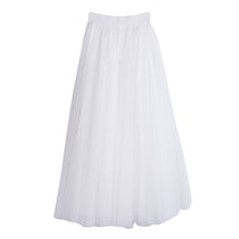 Skirt Ladies Elegant Casual High Waist Pleated Skirt Straight Skirts Long Tulle Skirts Solid Mesh Ball Gown Skirt 3Colors J4U66