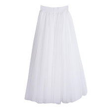 Skirt Ladies Elegant Casual High Waist Pleated Skirt Straight Skirts Long Tulle Skirts Solid Mesh Ball Gown Skirt 3Colors J4U66