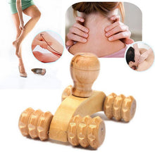 Solid Wood Full-body Four Wheels Wooden Car Roller Relaxing Hand Massage Tool Reflexology Face Hand Foot Back Body Therapy J4U66