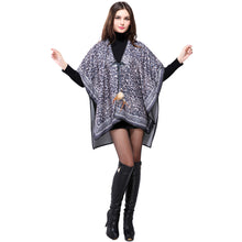 spain euro style women poncho leopard print scarf tie front warm cardigan cape shawl long scarves pashmina J4U66